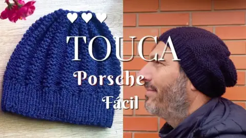 TOUCA DE TRICÔ FÁCIL E RÁPIDA DE SE FAZER! TOUCA PORSCHE