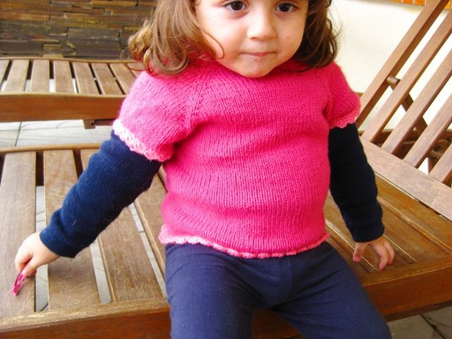 Blusa de tricô para criança de 2 anos