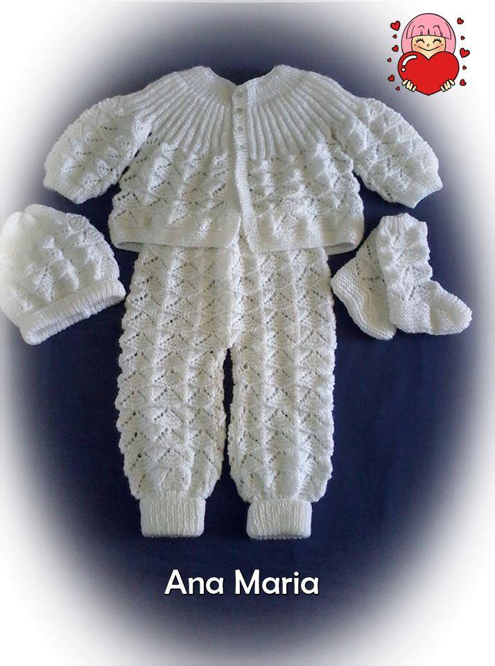 Conjunto de tricô para bebê | Feito pela Ana Maria