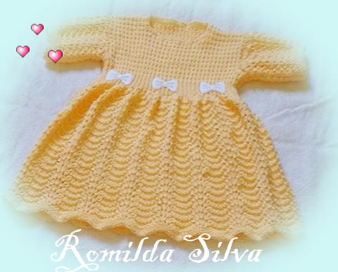 Vestido Salmão em tricô da Romilda 💕!!!