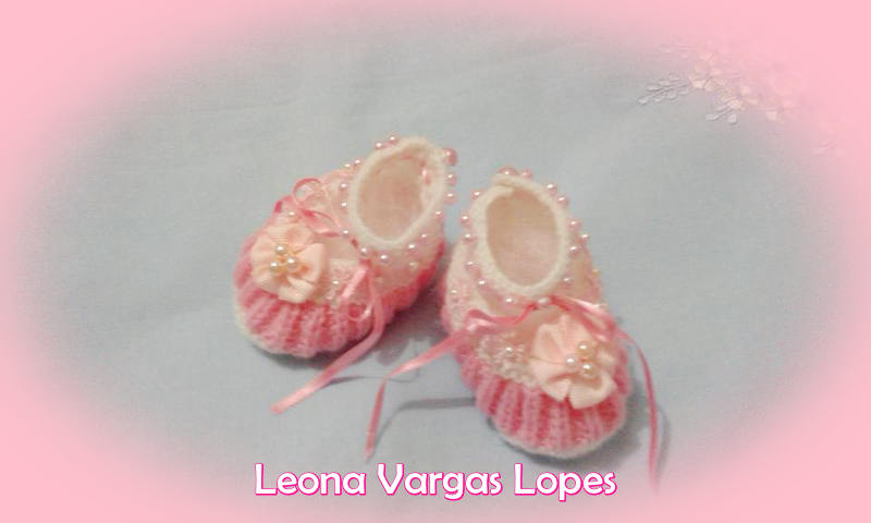 Sapatinho de princesa feito por Leona Vargas| Sapatinho com pérolas