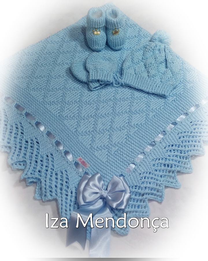 Manta de tricô com o ponto losango| By Iza Mendonça